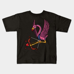 Flamingo Bird Cupid Kids T-Shirt